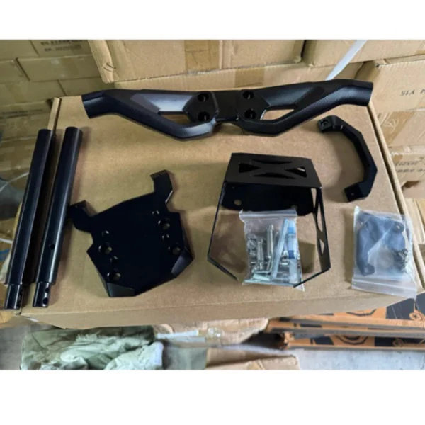 CNC Handle Bar Set Black Colour Heavy Duty Riser Adapter Cutting Design