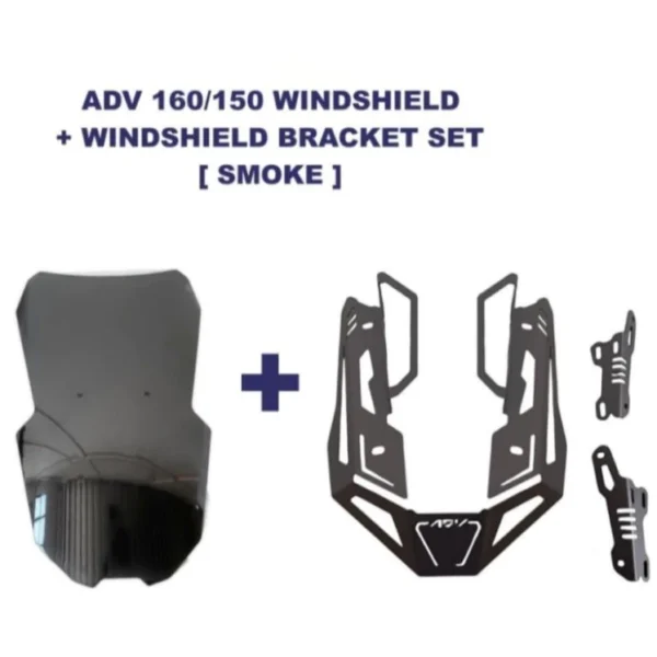 CNC Windshield   Bracket Set Smoke Colour Windshield Set