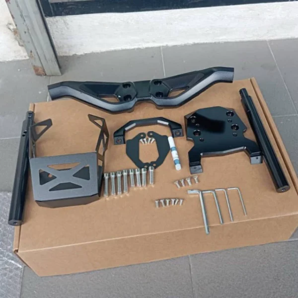 CNC Handle Bar Set Black Colour Heavy Duty Riser Adapter Cutting Design