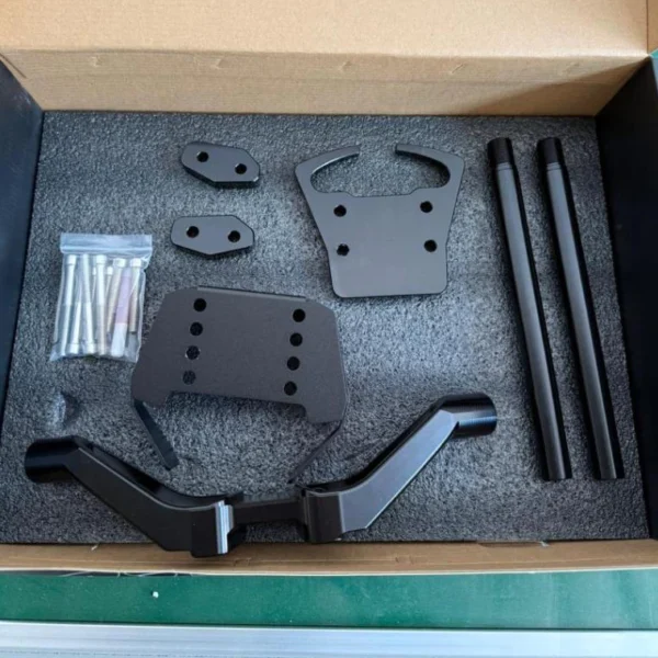 CNC Handle Bar Set Black Colour Heavy Duty Riser Adapter Cutting Design